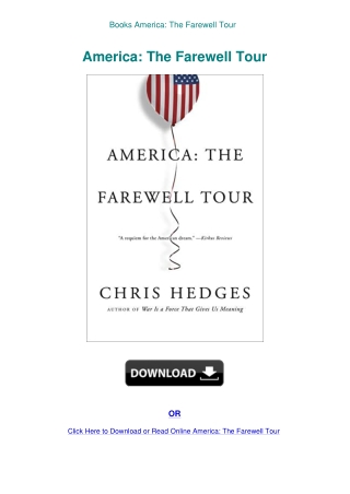 Books America The Farewell Tour