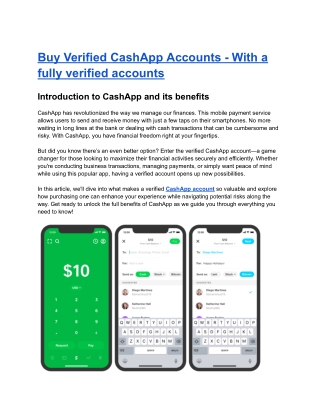 Buy Verified CashApp Accounts - With a fully verified accounts