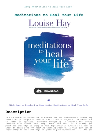 [PDF] Meditations to Heal Your Life