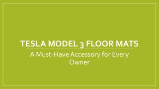 Tesla Model 3 Floor Mats A Must-Have Accessory for Every Owner