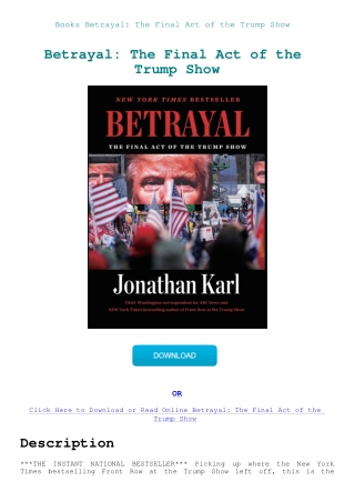 Books Betrayal The Final Act of the Trump Show