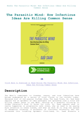Books The Parasitic Mind How Infectious Ideas Are Killing Common Sense