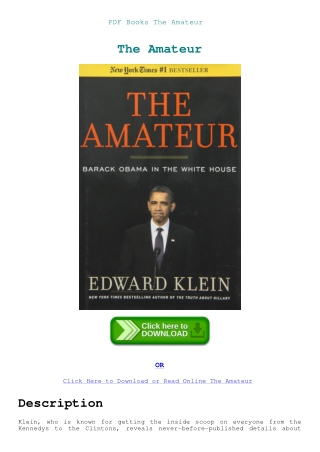 PDF Books The Amateur