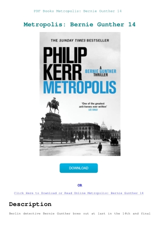 PDF Books Metropolis Bernie Gunther 14