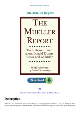 PDF The Mueller Report