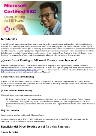 ¿Qué es Direct Routing en Microsoft Teams y cómo funciona?