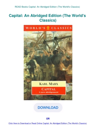 READ Books Capital An Abridged Edition (The World's Classics)
