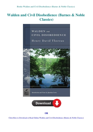 Books Walden and Civil Disobedience (Barnes & Noble Classics)