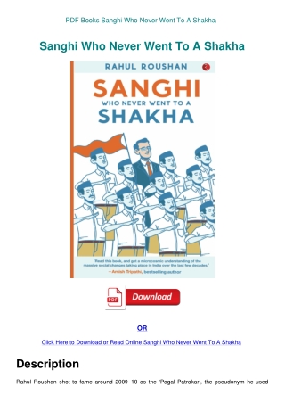 PDF Books Sanghi Who Never Went To A Shakha