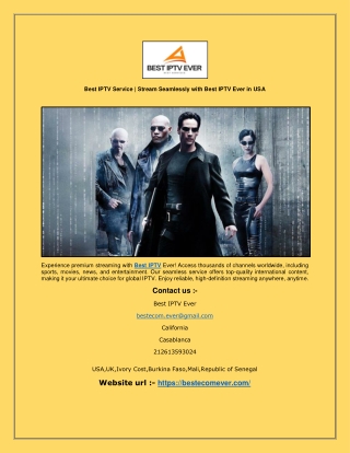 Best IPTV Service | Stream Seamlessly with Best IPTV Ever in USA