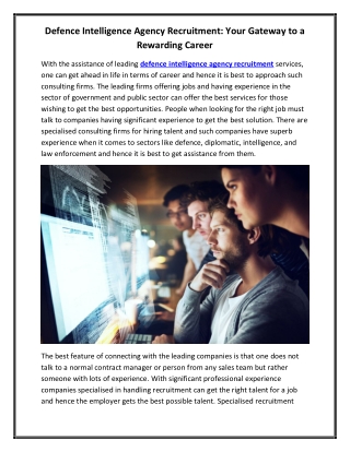 Defence Intelligence Agency Recruitment Your Gateway to a Rewarding Career