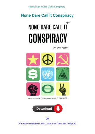 eBooks None Dare Call It Conspiracy
