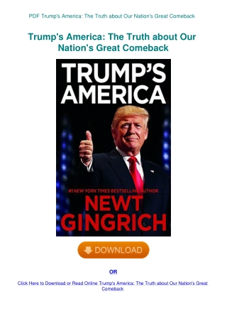 PDF Trump's America The Truth about Our Nation's Great Comeback