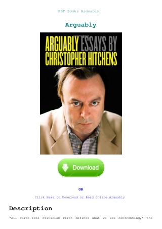 PDF Books Arguably