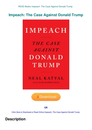 READ Books Impeach The Case Against Donald Trump