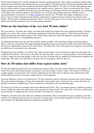 Most Recommended 3D  online slots  On The Net -  Go Through the Future