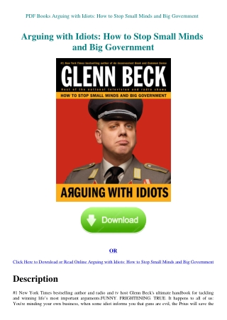 PDF Books Arguing with Idiots How to Stop Small Minds and Big Government