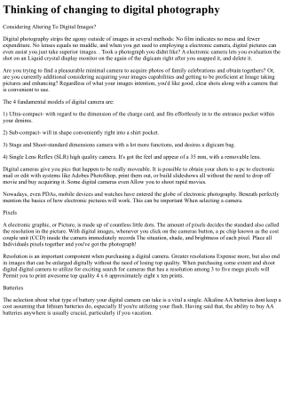 Thinking of changing to digital photography (1)