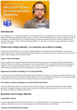 Futuro del trabajo híbrido y su conexión con el direct routing