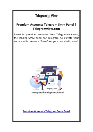 Premium Accounts Telegram Smm Panel  Telegramview.com