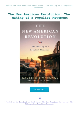 Books The New American Revolution The Making of a Populist Movement