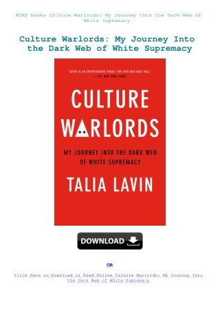 READ Books Culture Warlords My Journey Into the Dark Web of White Supremacy