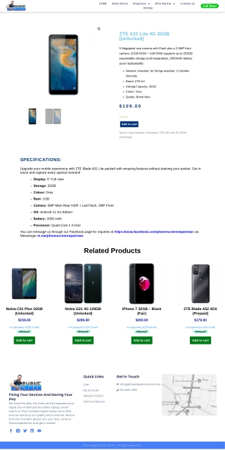 ZTE A31 Lite 4G 32GB (Unlocked)