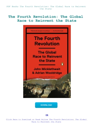 PDF Books The Fourth Revolution The Global Race to Reinvent the State