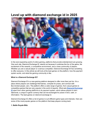 Gaming on Diamond Exchange ID_ Top Titles, Rewards, and Player Community