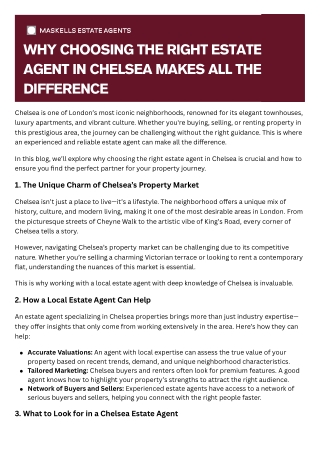 Expert Chelsea Estate Agents | Buy, Sell, or Let with Maskells
