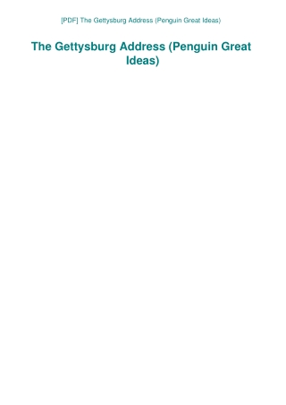 [PDF] The Gettysburg Address (Penguin Great Ideas)