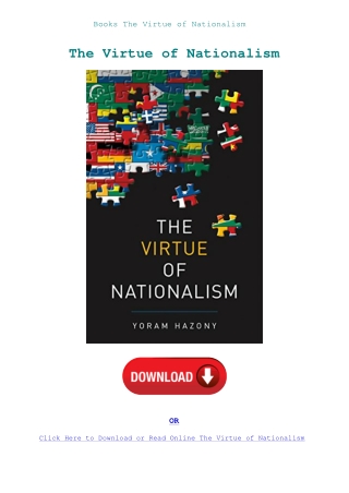 Books The Virtue of Nationalism