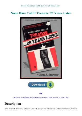Books None Dare Call It Treason 25 Years Later