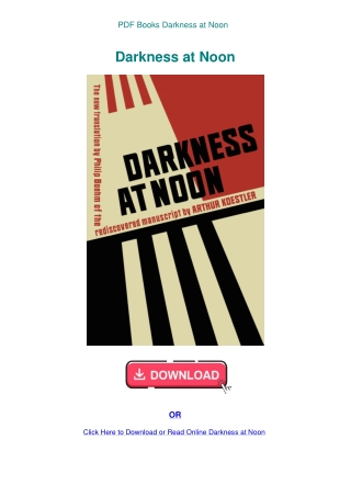 PDF Books Darkness at Noon