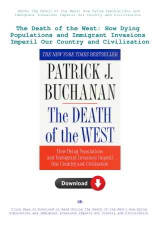 Books The Death of the West How Dying Populations and Immigrant Invasions Imperil Our Country and Ci
