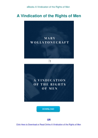 eBooks A Vindication of the Rights of Men