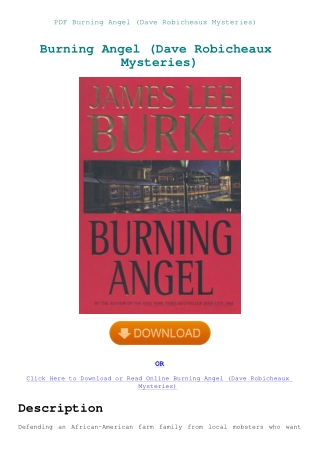 PDF Burning Angel (Dave Robicheaux Mysteries)