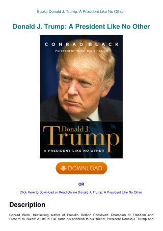 Books Donald J. Trump A President Like No Other