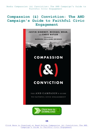 Books Compassion (&) Conviction The AND Campaign's Guide to Faithful Civic Engagement