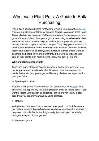 Wholesale Planters - Bulk Garden Pots & Plant Pots