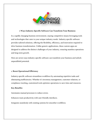 7 Ways Industry-Specific Software Can Transform Your Business