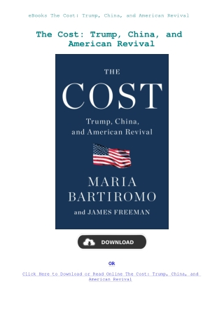 eBooks The Cost Trump  China  and American Revival