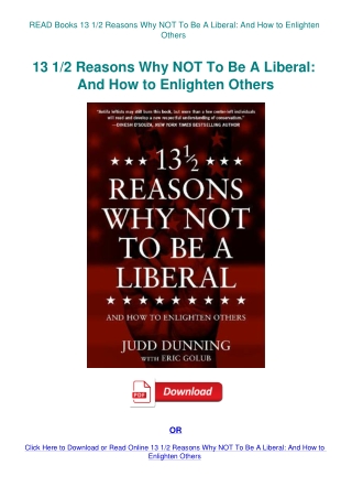 READ Books 13 12 Reasons Why NOT To Be A Liberal And How to Enlighten Others