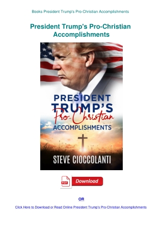 Books President Trump's Pro-Christian Accomplishments