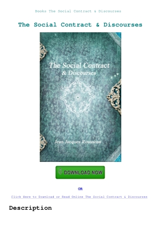 Books The Social Contract & Discourses