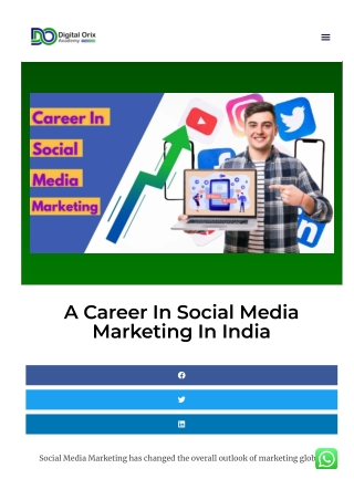 Unlocking Success: Navigating a Career in Social Media Marketing in India