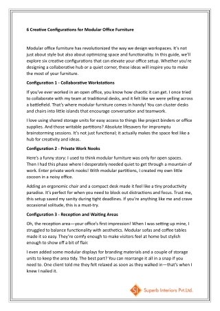 6 Creative Configurations for Modular Office Furniture