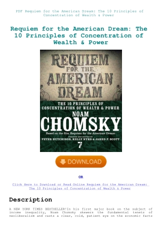 PDF Requiem for the American Dream The 10 Principles of Concentration of Wealth & Power