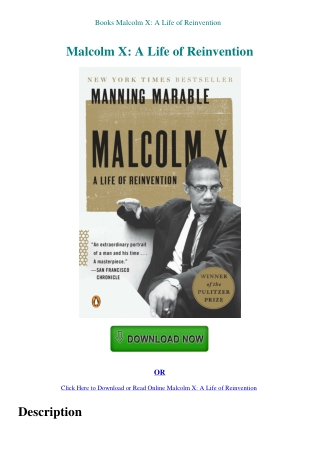 Books Malcolm X A Life of Reinvention