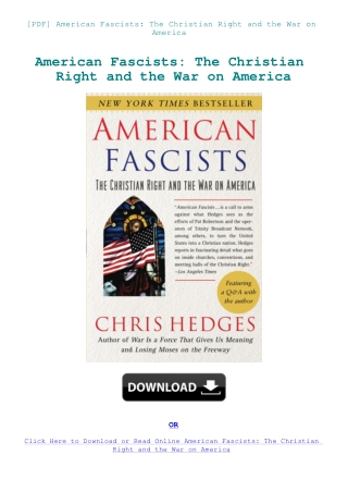 [PDF] American Fascists The Christian Right and the War on America